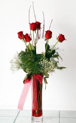Kaliteli ve fiyat� ucuz bir �r�n Cam i�inde 6 g�l Ankara �i�ek g�nder firmas� �ahane �r�n�m�z