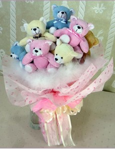  Hediye paketleri 12 adet pelu� ay�c�ktan oyuncak ay� demeti